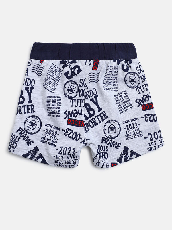 Boys White Knitted T-shirt with Short Pants image number null